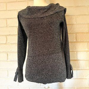 New York & Company 7th Avenue metallic silver sweater Womens Size XL